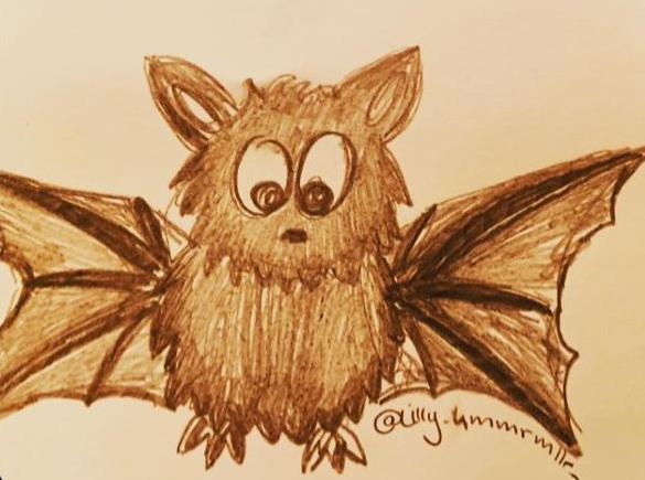 Fledermaus gezeichnet