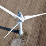 Windrad aus der Vogelperspektive